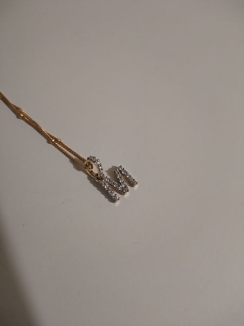 Diamond M initial pendant and chain 4