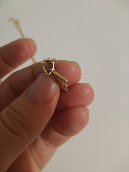 Diamond M initial pendant and chain 6